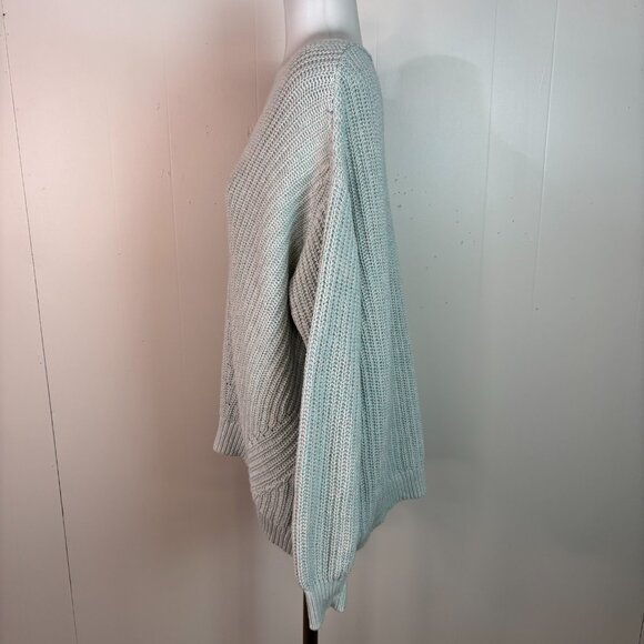 Old Navy Sweater Medium Blue V-Neck Cotton Blend Long Sleeve Pullover Women's - Picture 5 of 9